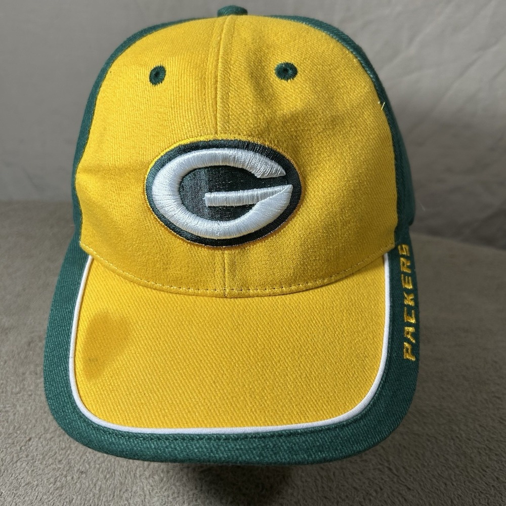 Green Bay Packers NFL Hat Yellow Green Adjustable Strapback Football Cap Logo